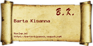 Barta Kisanna névjegykártya